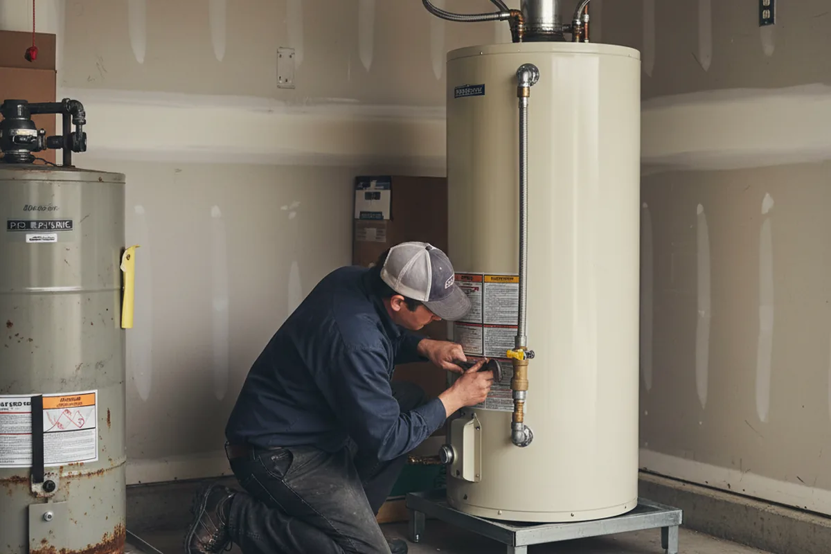 Water heater and shutoff valve replacement in Chesaning